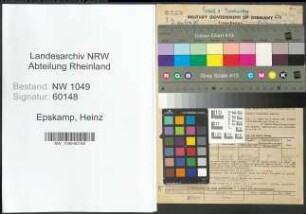 Entnazifizierung Heinz Epskamp , geb. 19.08.1909 (Revisor)