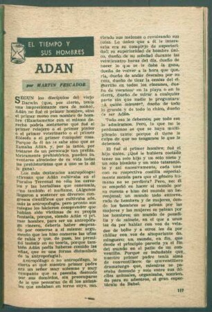 Adán : El tiempo y sus hombres