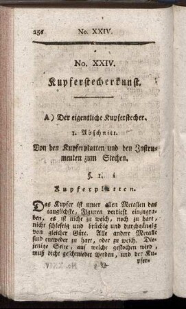 No. XXIV. Kupferstecherkunst.