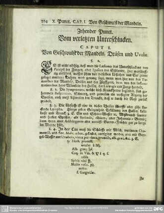 Zehender Punct. Vom verletzten Unterschlucken