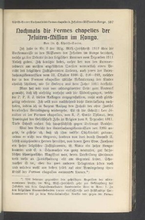 Nochmals die Fermes chapelles der Jesuiten-Mission im Kongo