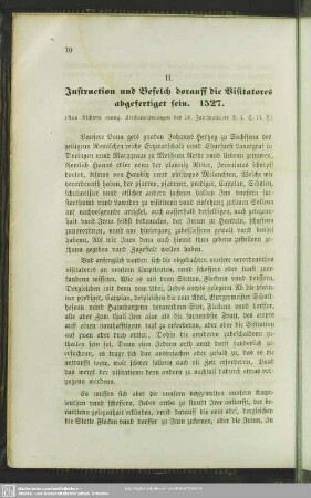 II. Instruction und Befelch dorauff die Visitatores abgefertiget sein. 1527