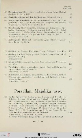 Porzellan, Majolika usw. (Nr. 77-86)