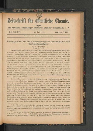 Heft XIII / XIV. 30. Juli 1918
