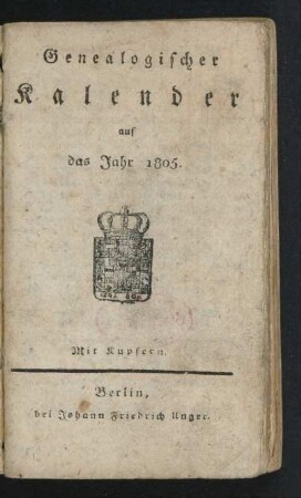 1805: Genealogischer Kalender