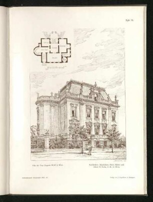 Tafel 78: Villa der Frau Eugenie Wolff in Wien
