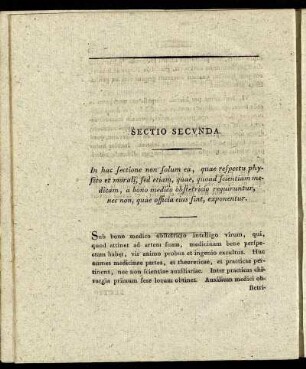 Sectio Secunda.