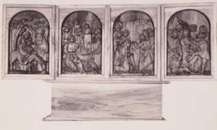 Altar. Neuaufstellung und Verwendung von 4 spätgotischen Reliefs (süddeutsch?)