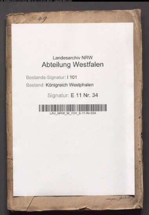 Abgelöste Kapitalien. Vorprovenienz: Domäneninspektion Paderborn