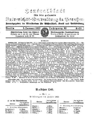Prüfungen im Jahre 1921 : [Amtlicher Teil]