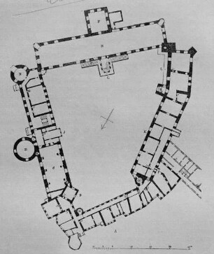 Torgau, Schloß Hartenfels, Grundriß 1. Stock