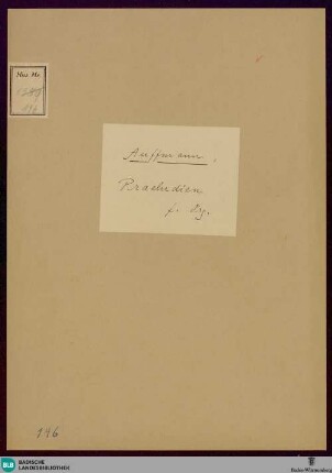10 Preludes - Don Mus.Ms. 146 : cemb