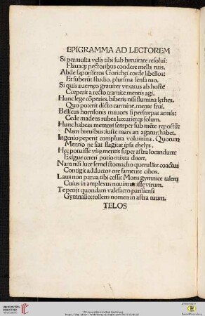 Epigramma ad lectorem