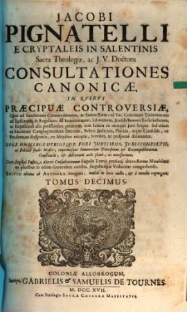 Consultationes Canonicae, 10