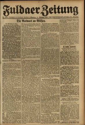 Ausgabe vom Montag, den 14. Oktober 1918.