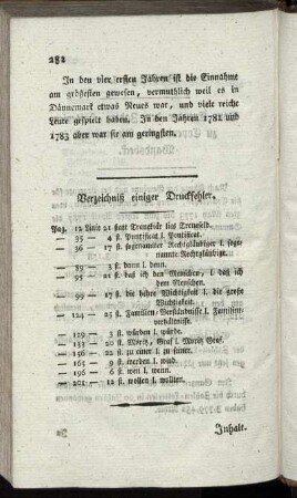 Verzeichniß einiger Druckfehler.