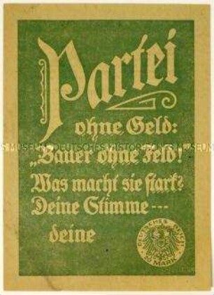 Spendenaufruf der Deutschnationalen Volkspartei