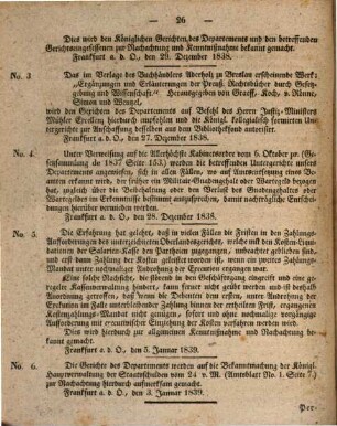 Amtsblatt der Regierung zu Frankfurt a.d. Oder. 1839
