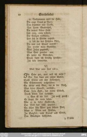 VI. Mel. Was mein Gott will [et]c.