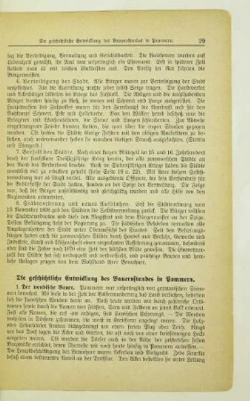 Die geschichtliche Entwicklung des Bauernstandes in Pommern