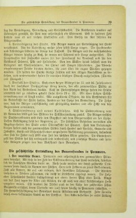 Die geschichtliche Entwicklung des Bauernstandes in Pommern