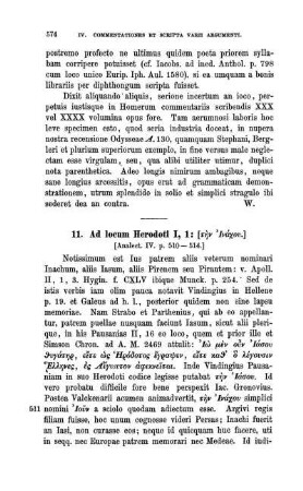 11. Ad locum Herodoti I, 1: