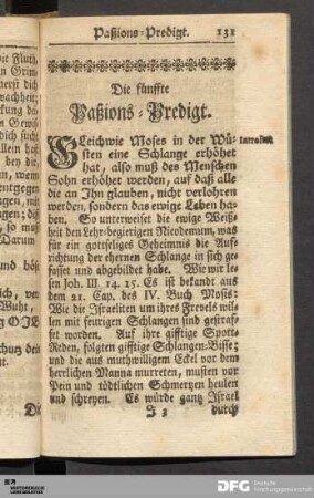Die fünffte Paßions-Predigt.