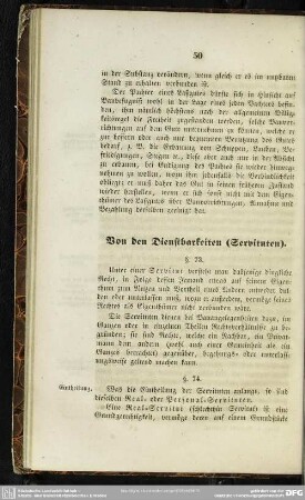 Von den Dienstbarkeiten (Servituden)