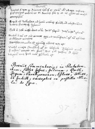 Commentarii in nonnullos libros veteris testamenti, excerpti ex postilla Nicolai de Lyra - BSB Clm 14822