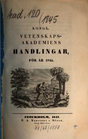 Kungliga Svenska Vetenskapsakademiens handlingar. 1845