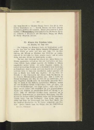 81. Einem die Leviten lesen, das Kapitel, den Text lesen.