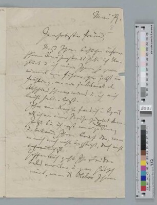 Brief an unbekannt ("Geehrtester Freund")