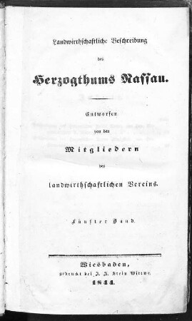 5: Landwirthschaftliche Beschreibung des Herzogthums Nassau