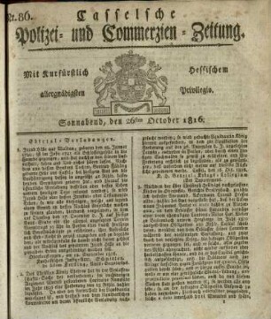 Nr. 86, Sonnabend, den 26sten October 1816