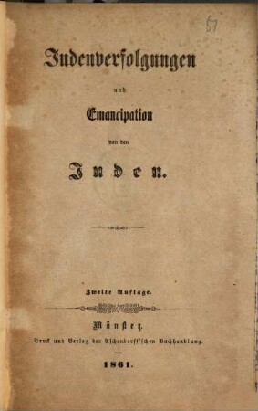 Judenverfolgungen und Emancipation von den Juden