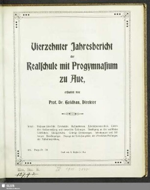 14.1910/11(1911): Jahresbericht
