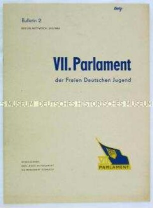 Bulletin 2 zum 7. Parlament der Freien Deutschen Jugend 1963 in Berlin