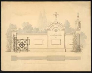 Erbbegräbnis Familie Brückner auf dem St. Nicolai und St. Marien-Friedhof, Berlin-Prenzlauer Berg: Aufriss, Horizontalschnitt