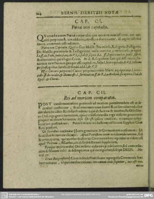 Cap. CI. Poenae non capitales