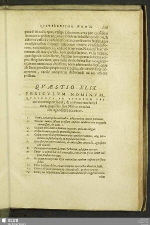 Quaestio XLIX. Periculum Nominum, Quatenus Ad Tutorem Vel curatorem pertineat, & an finita tutela vel cura, pupillus sive Minor nomina ista agnoscere teneatur