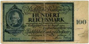 Geldschein, 100 Reichsmark, 11.10.1924