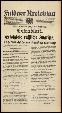Ausgabe vom Dienstag, den 17. Oktober 1916.