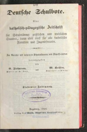 7: Der Deutsche Schulbote - 7. 1848