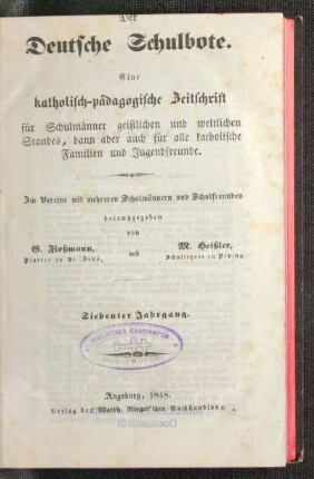 7: Der Deutsche Schulbote - 7. 1848