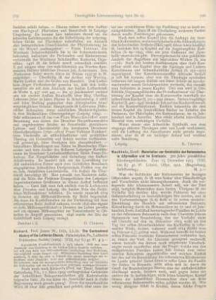 719-720 [Rezension] Richard, J.W., The Confessional History of the Lutheran Church