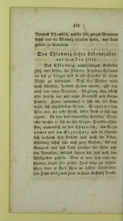 Des Chlodwig letzte Lebensjahre