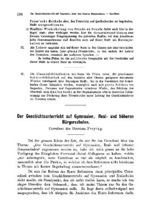 Der Geschichtsunterricht auf Gymnasien, Real- und höheren Bürgerschulen
