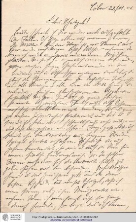 Brief vom 22.11.1906