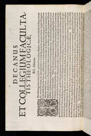 Decanus Et Collegium Facultatis Theologicae, B. L. Salutem