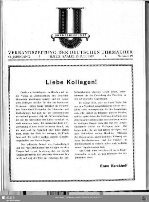 Liebe Kollegen!